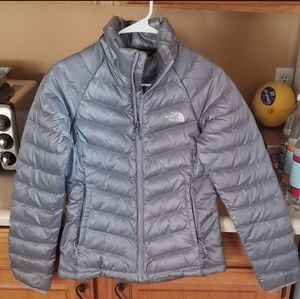 The North Face 550 Down Silver Grey Coat Jacket XS